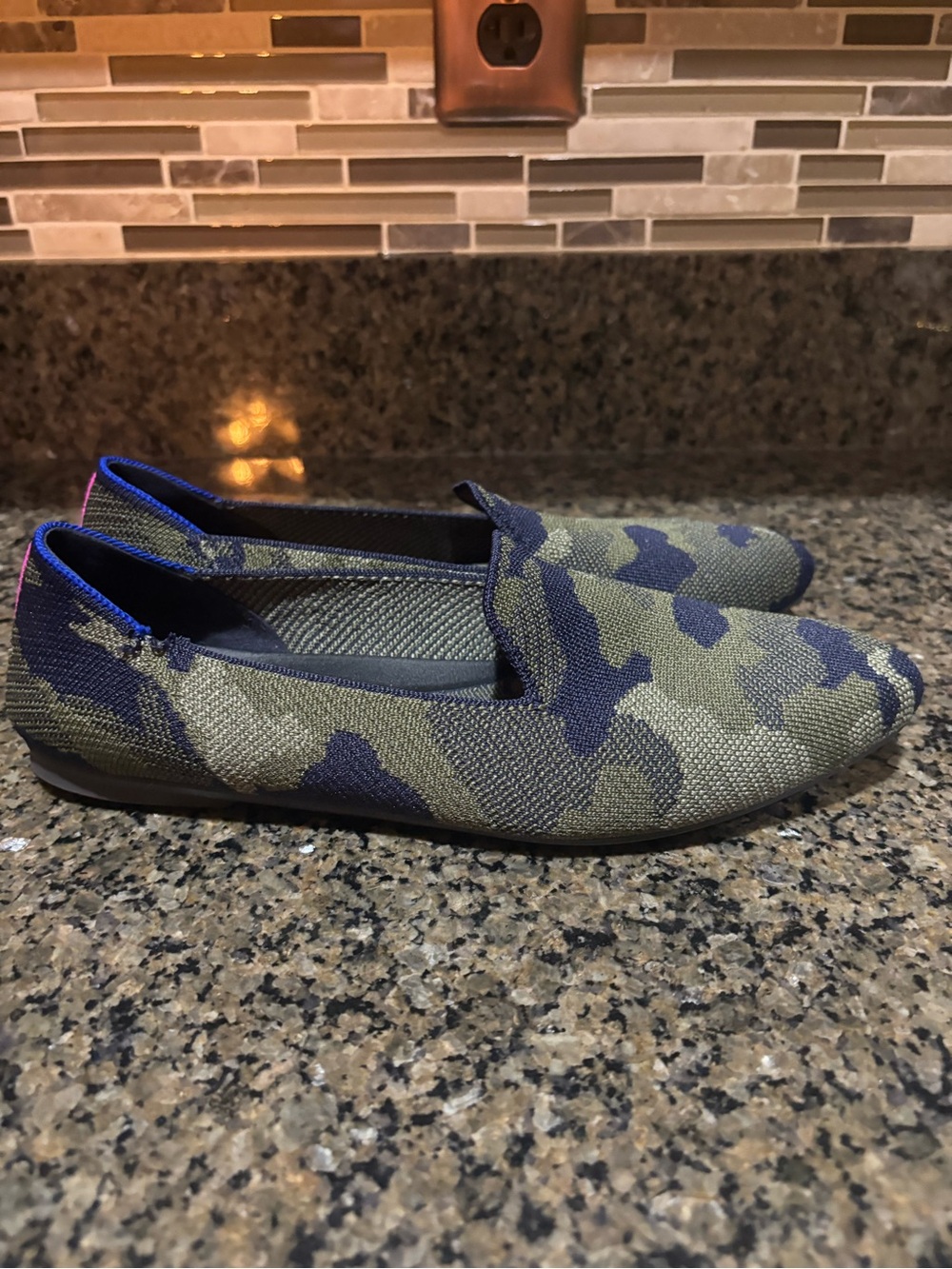 Limited Edition Rothy's women’s camo Knit Slip-On Loafers